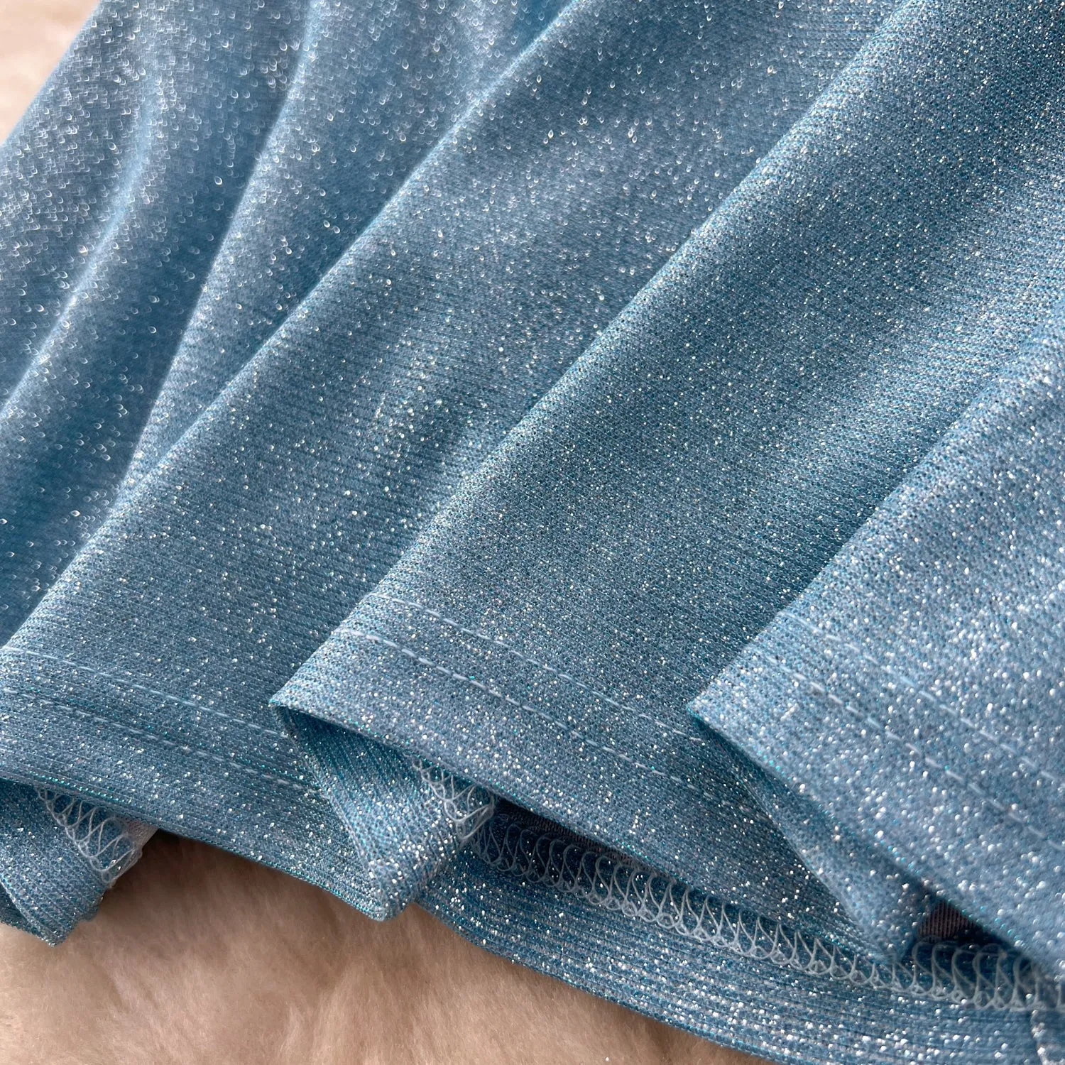 Sequin V-neck Pleated Slip Dress