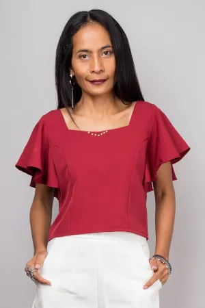 Short sleeve red top