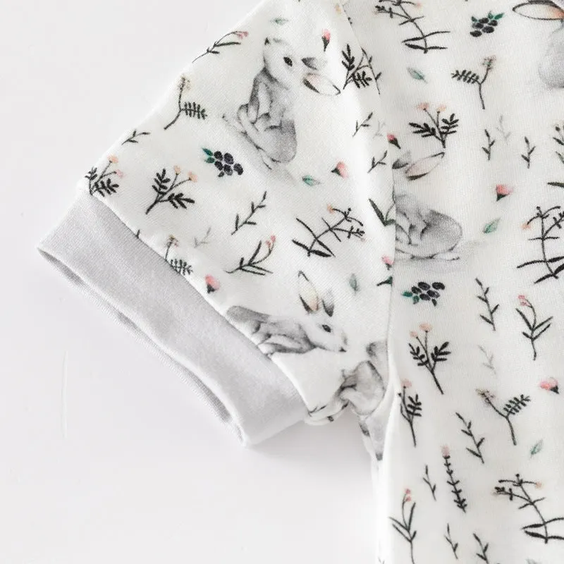Short Sleeve Snap Romper || Bundles of Bunnies