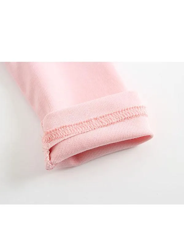 Solid Color Long Sleeves Shirt Turndown Collar Baby Girls Undershirt