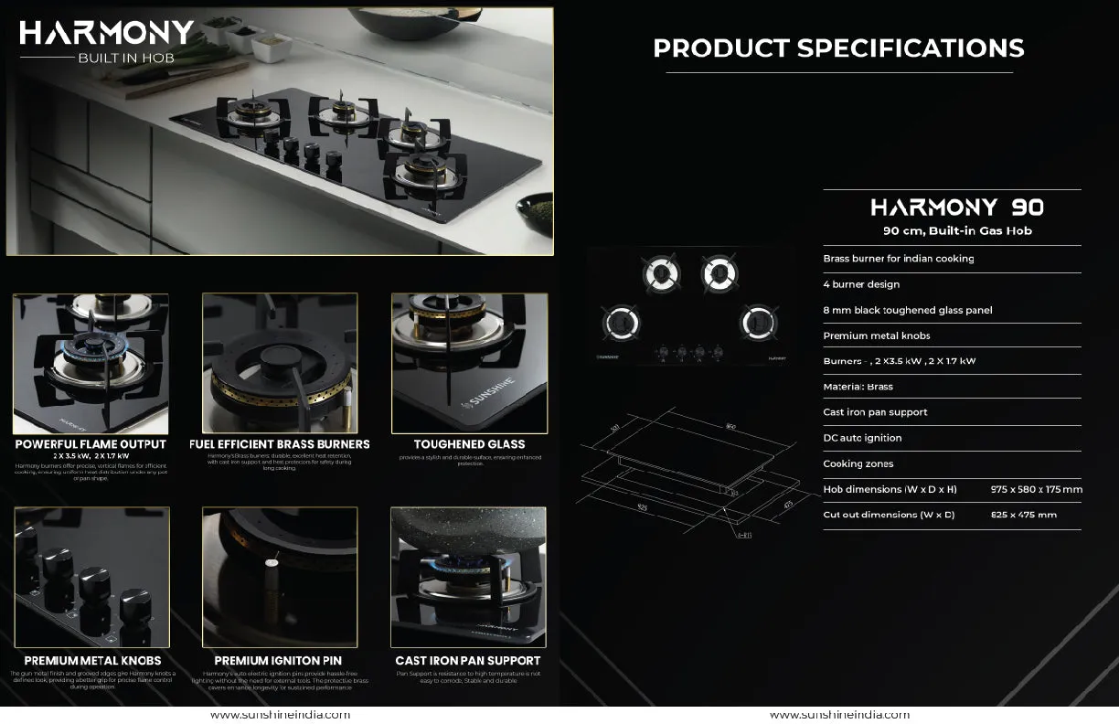 Sunshine Harmony 4B Built-In-Hob