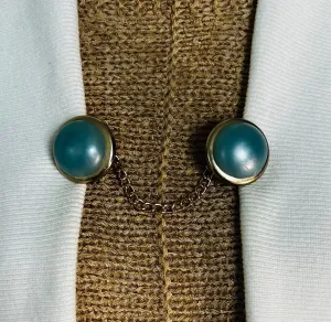 Sweater Clips Blue Vintage Sweater Clip for Cardigan Clips for Cloak Clasp for Dress Fastener Cinch Clip Birthday Gift for mom Gift for Her