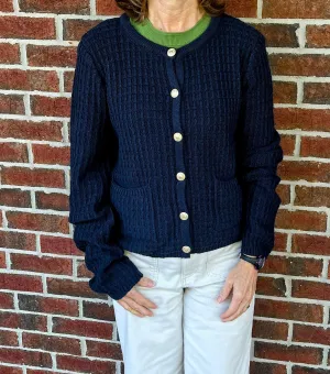 Sweater - Navy with Gold Buttons