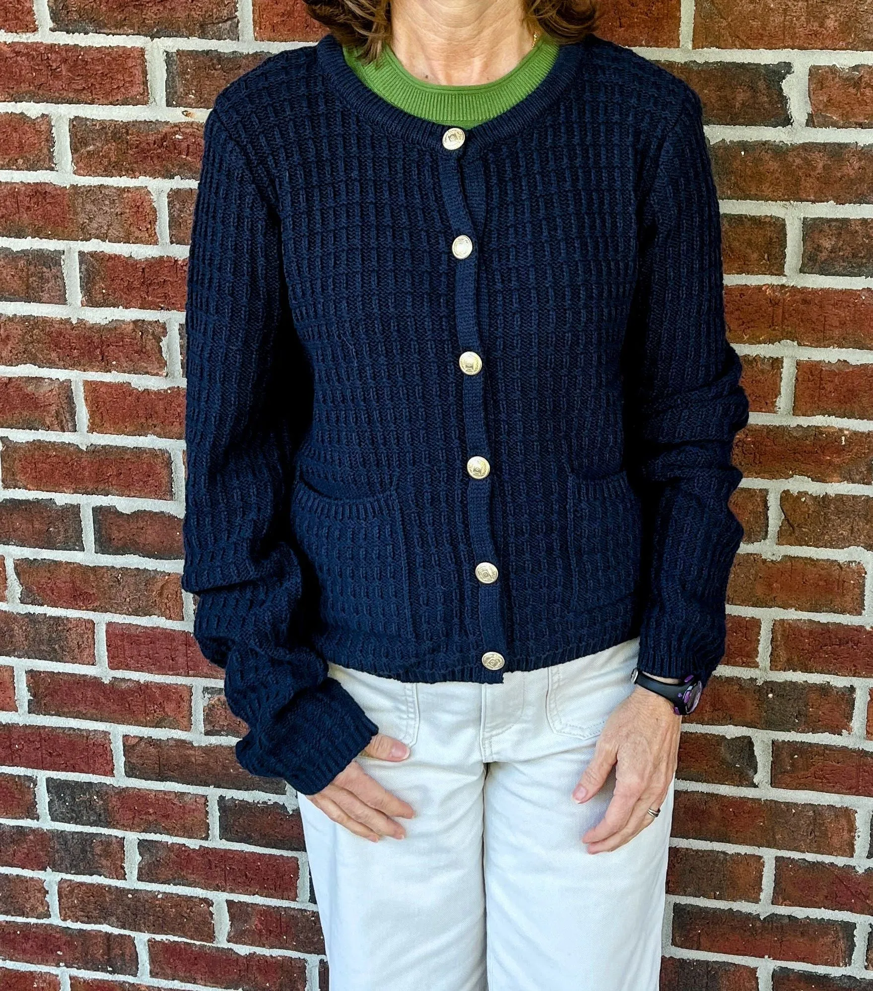 Sweater - Navy with Gold Buttons