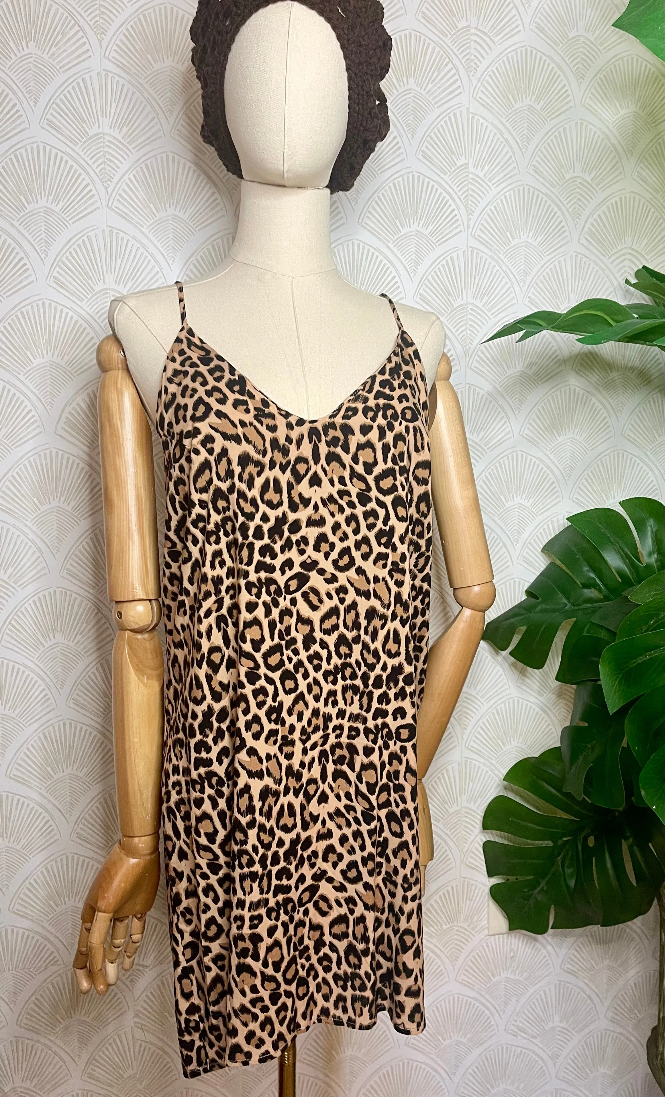 Tank Slip Dress in Leopard