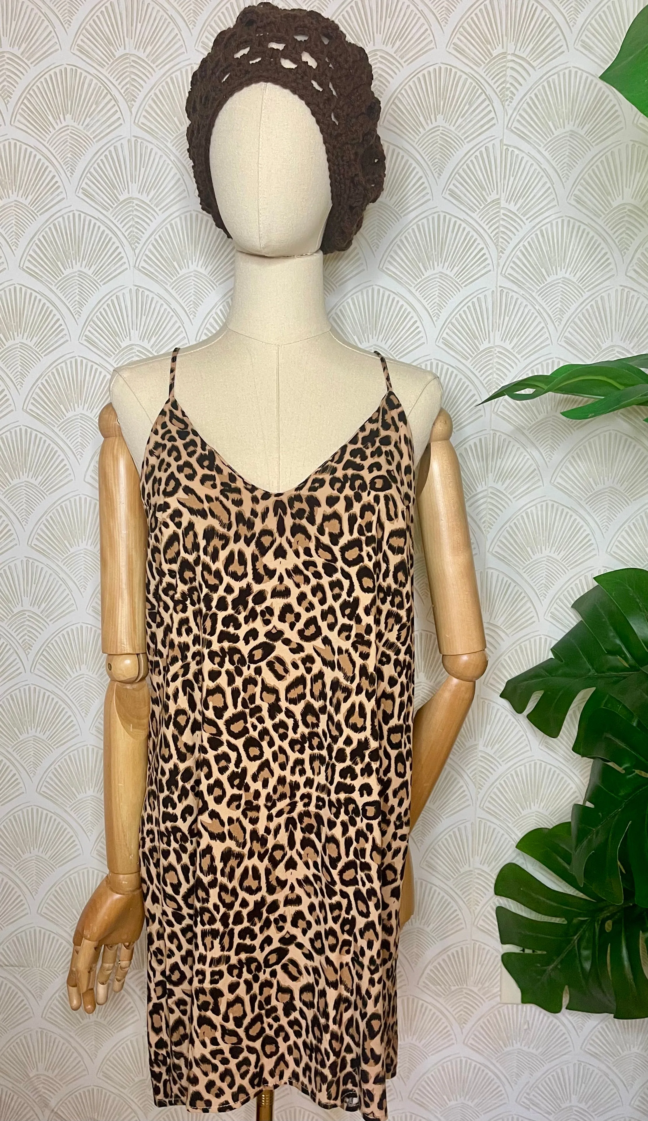 Tank Slip Dress in Leopard