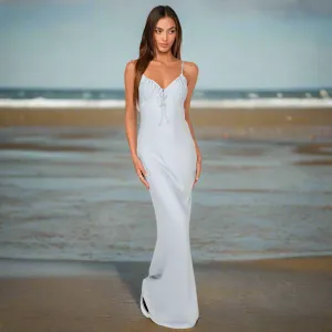 The Anna Light Blue Slip Maxi Dress