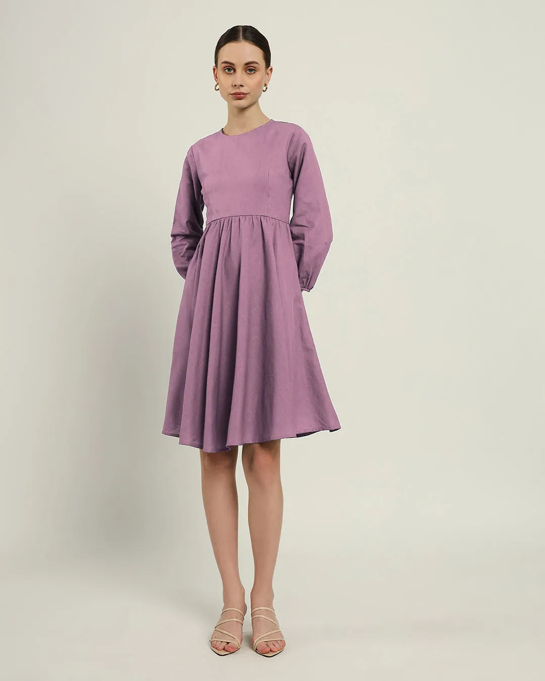 The Exeter Purple Swirl Cotton Dress