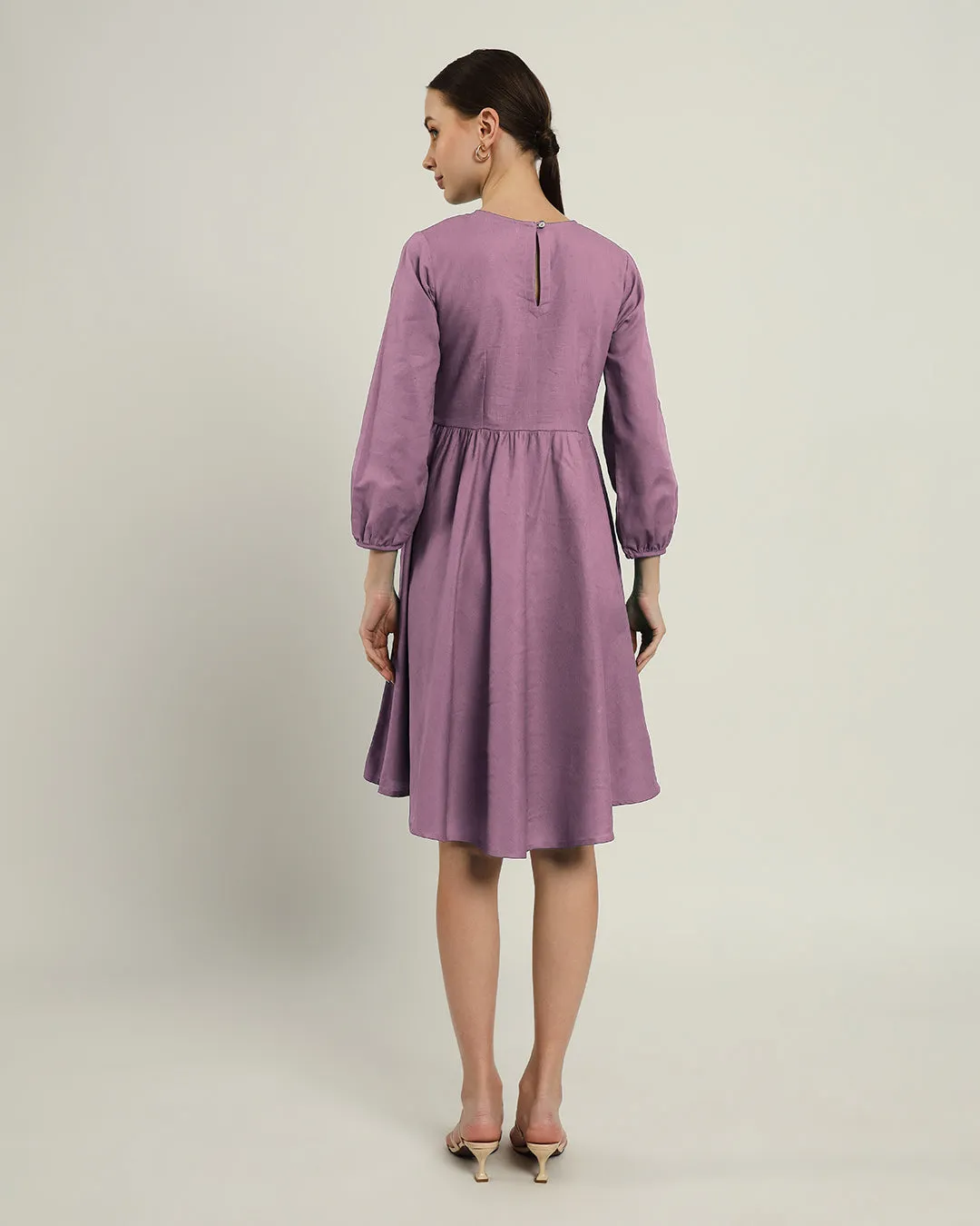 The Exeter Purple Swirl Cotton Dress