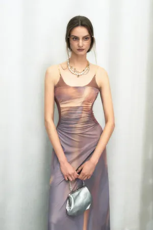 Tie Dye Spaghetti Strap Mesh Dress