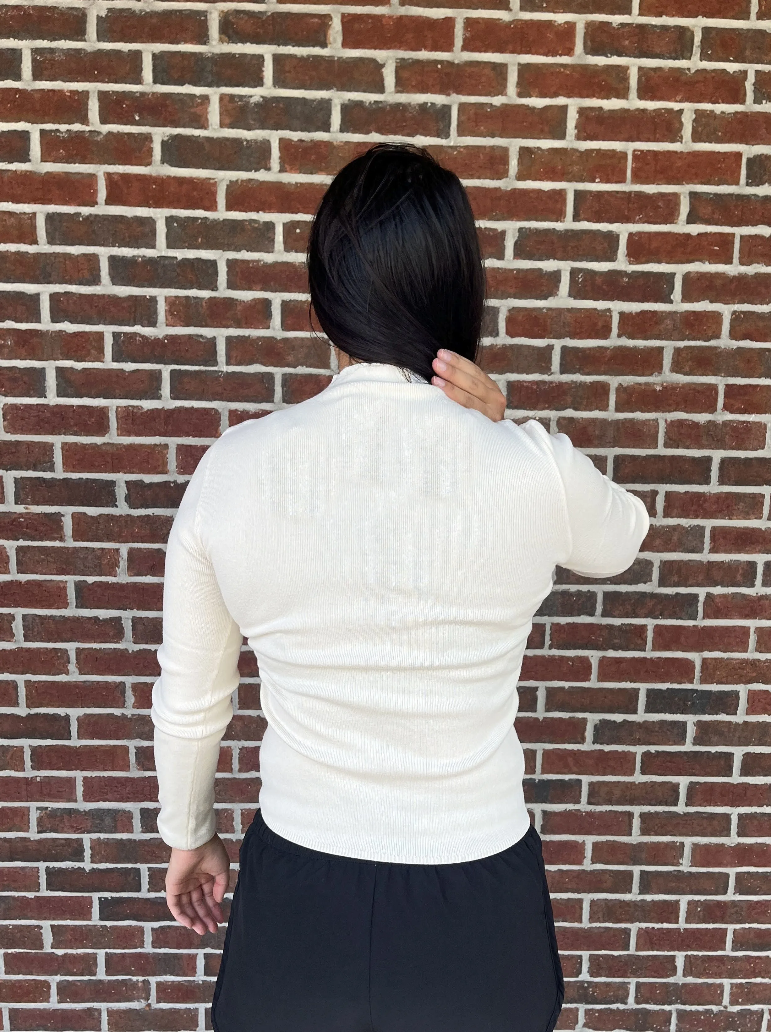 Top - Mock Turtleneck Layering Sweater - Oatmeal