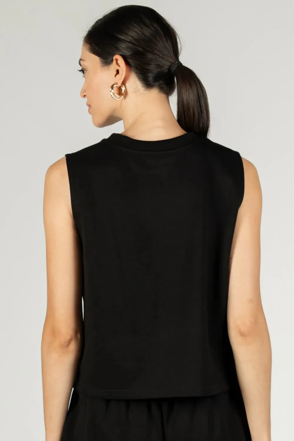 Top - Sleeveless Modal - Black