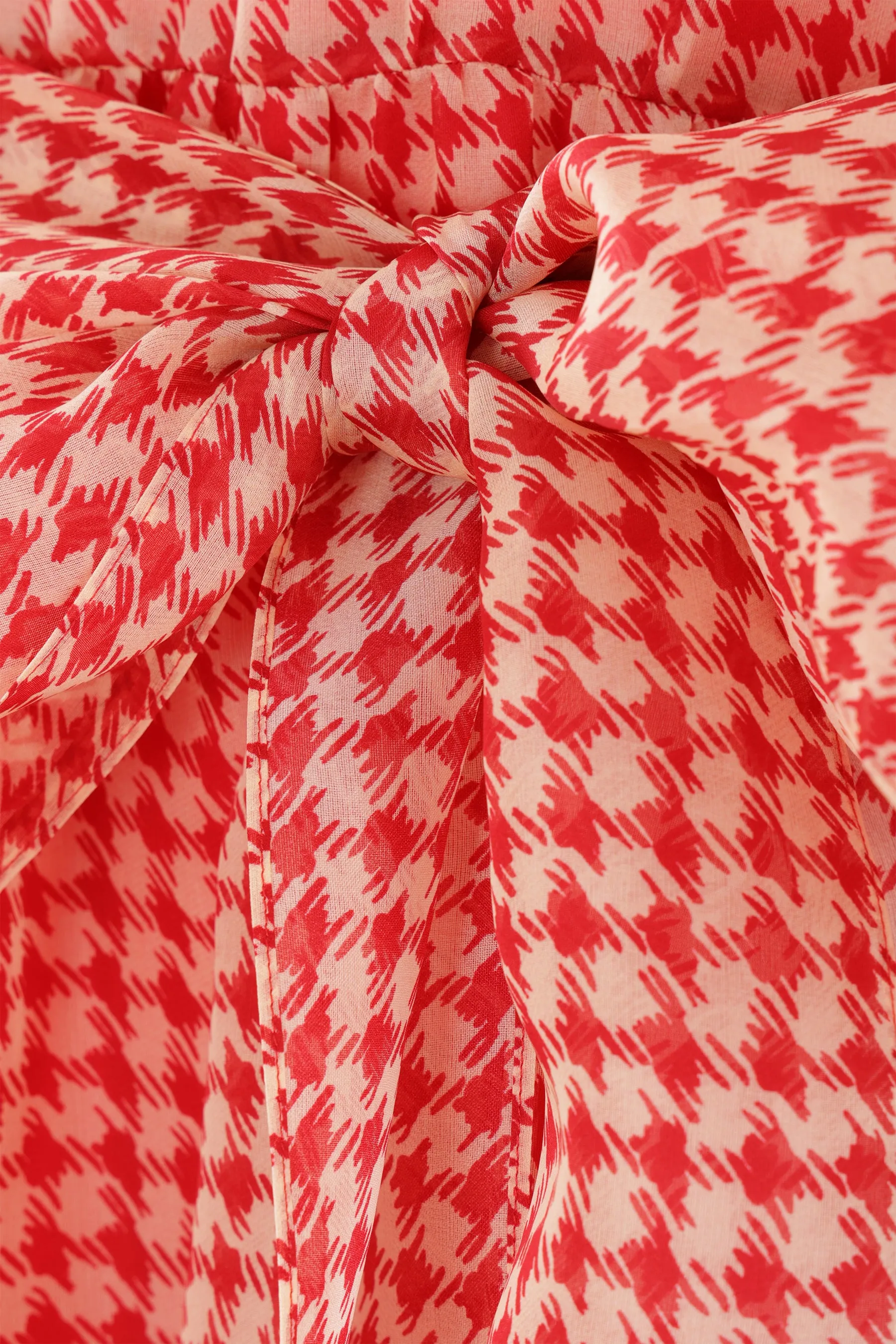 Vichy Print Organza Dress