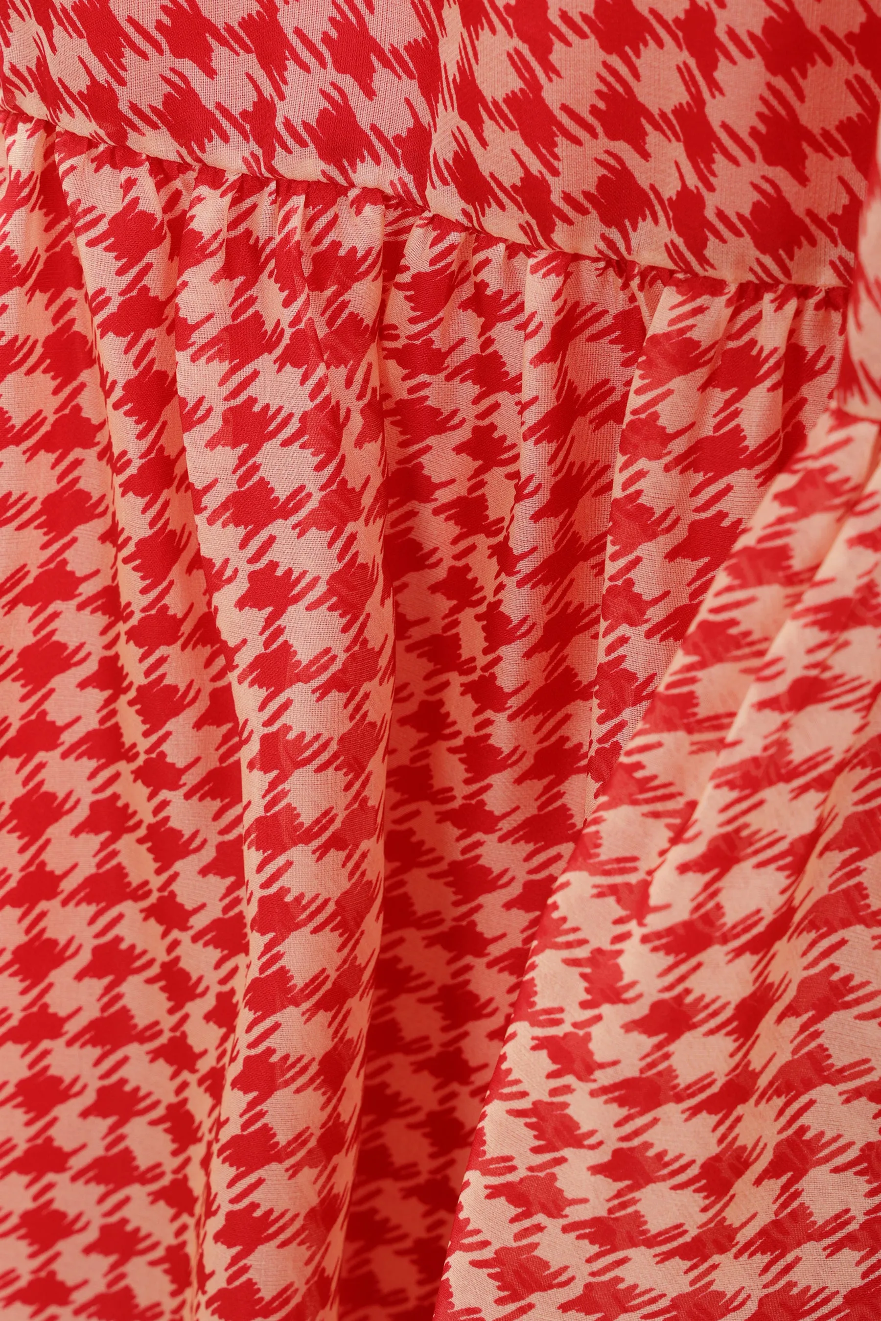 Vichy Print Organza Dress