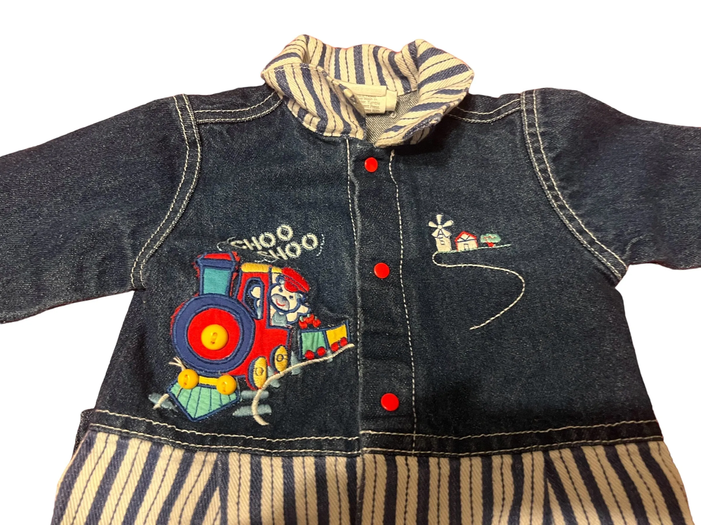 Vintage Baby Togs blue jean romper 3-6 Month