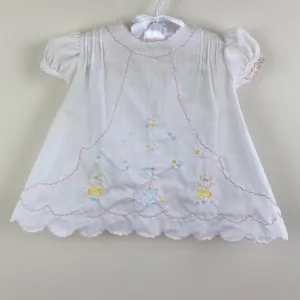 Vintage Sasson Brothers Girls Embroidered White Dress Set