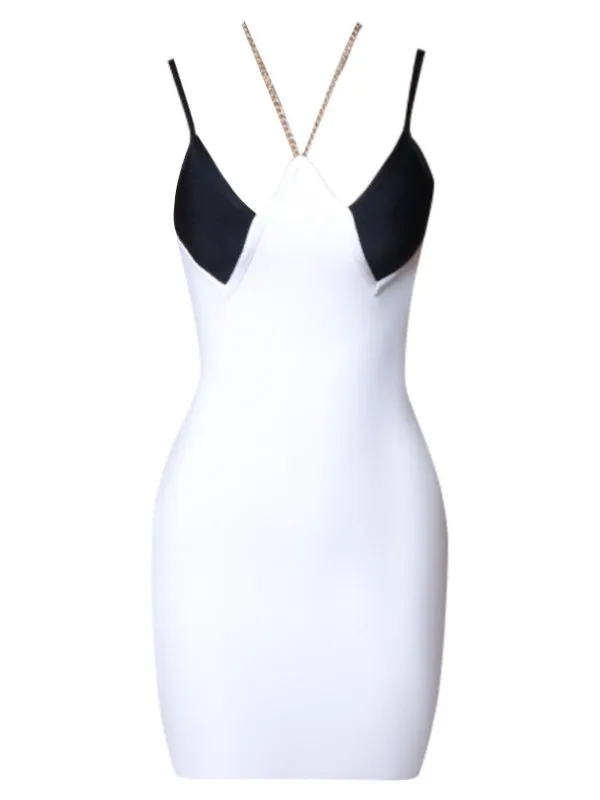 White Off-the-Shoulder Sling Short Dress