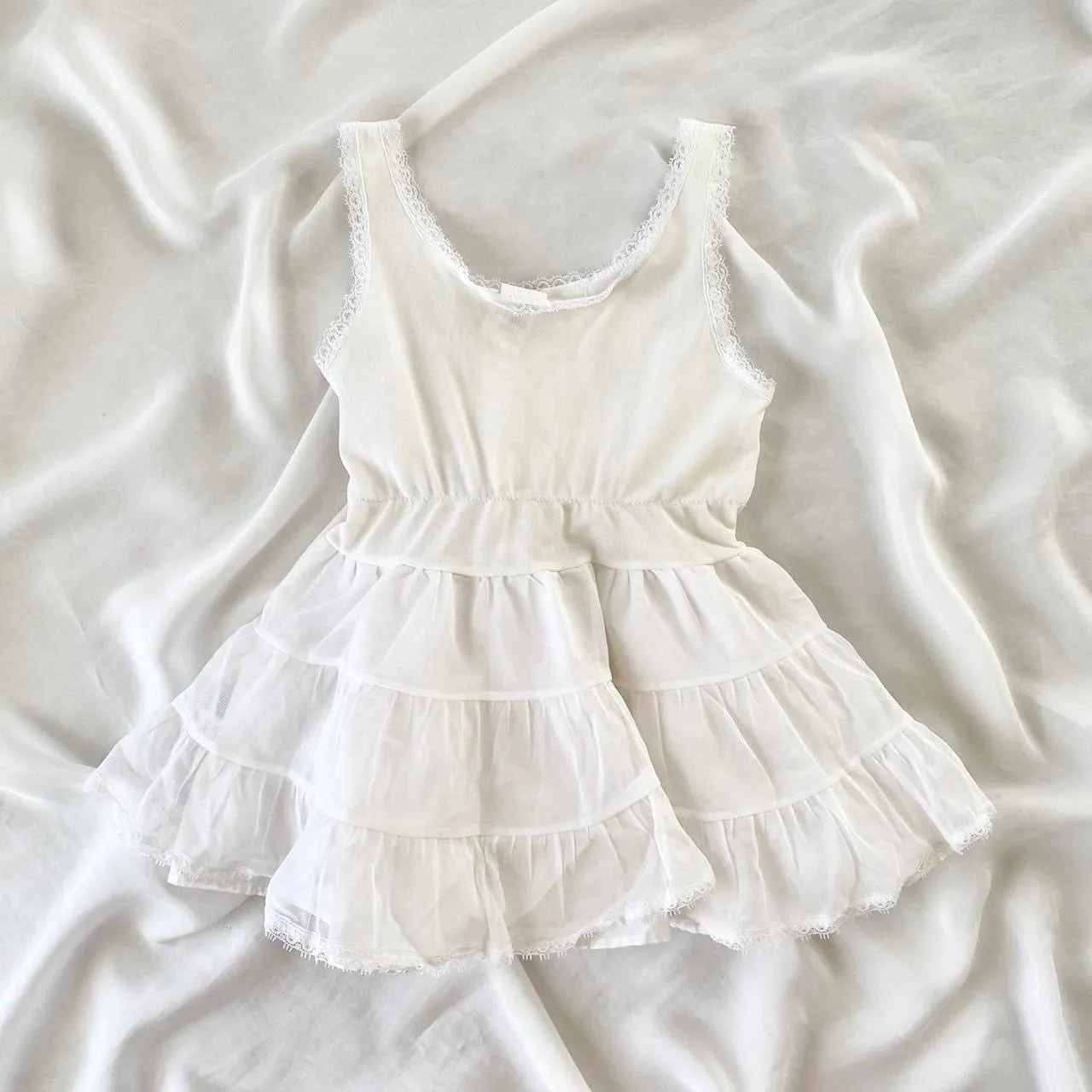 White Petticoat Ballerina Slip Dress (2T)