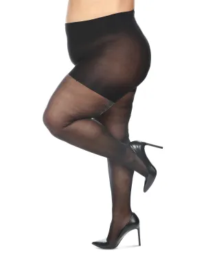 Women's Curvy Sparkle Sheer Nylon Control Top Tights