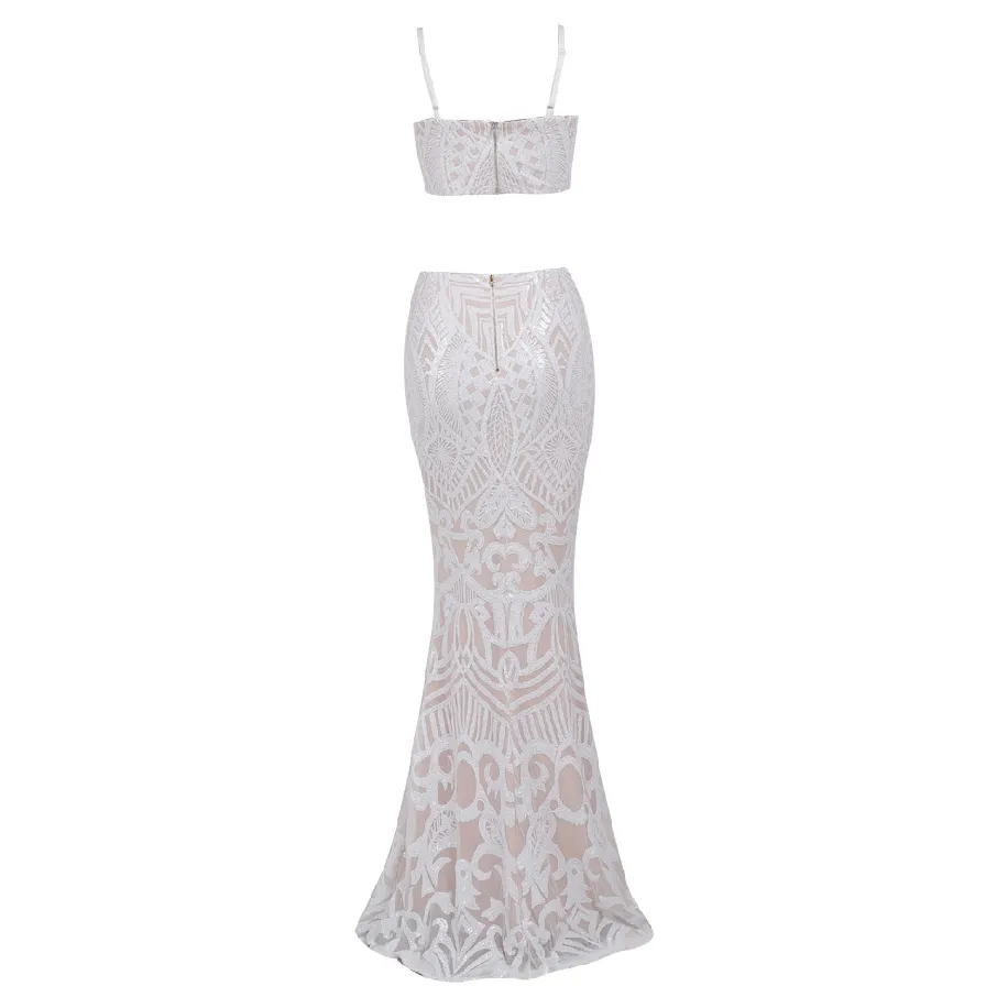 Women's Off-Shoulder Two-Piece Sequin Dress