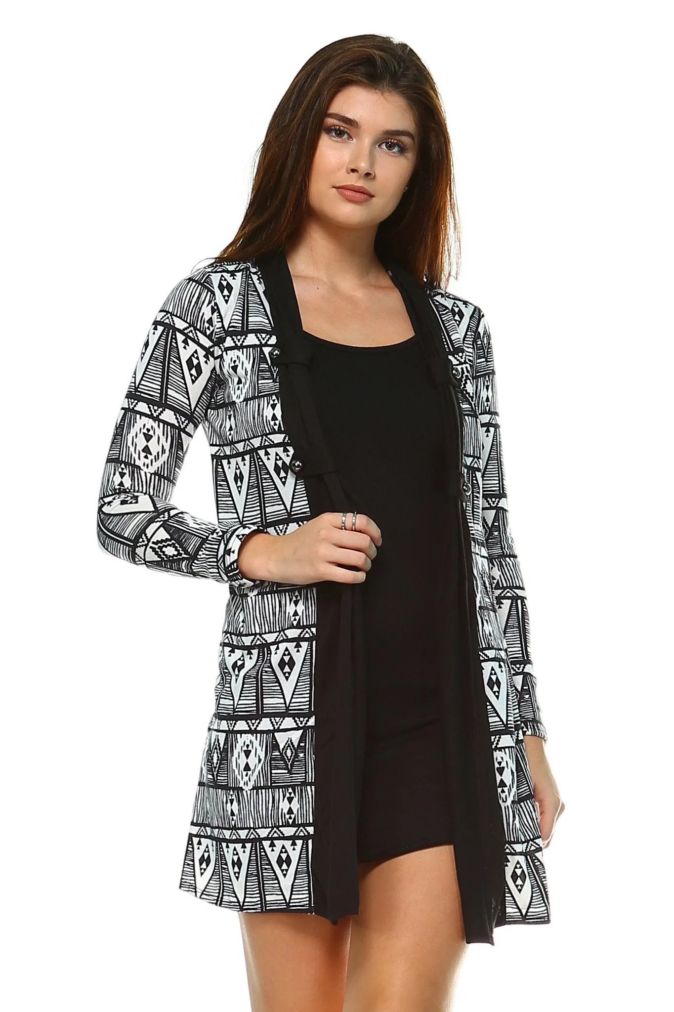 Women's Printed Dress with Attached Front Slip