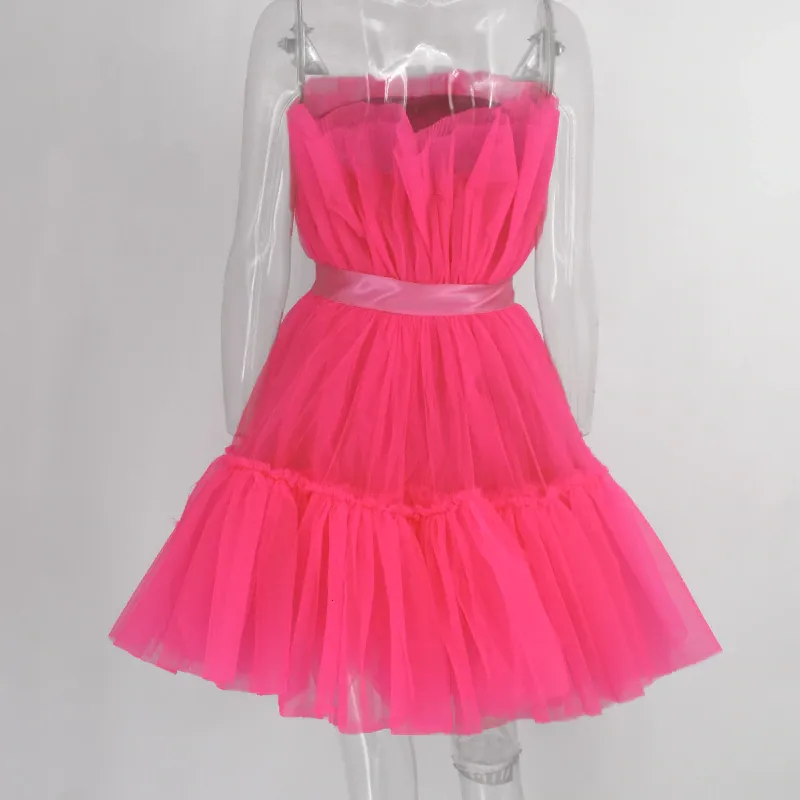 Women's Summer A-Line Mesh Sleeveless Dress