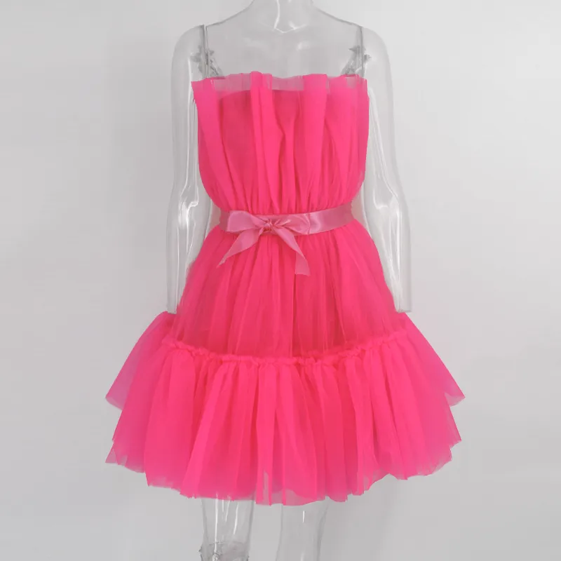 Women's Summer A-Line Mesh Sleeveless Dress