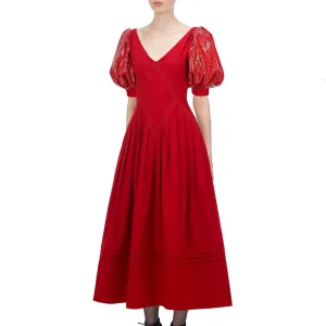 Women's Summer Patchwork V-Neck Sequined Long Dress