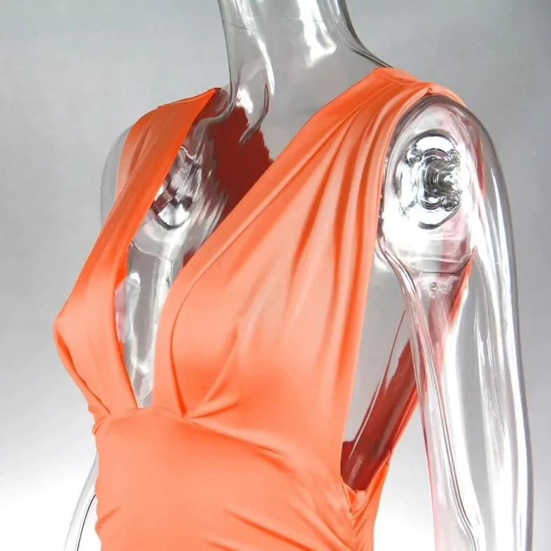 Women's Summer V-Neck Sheath Backless Mini Dress